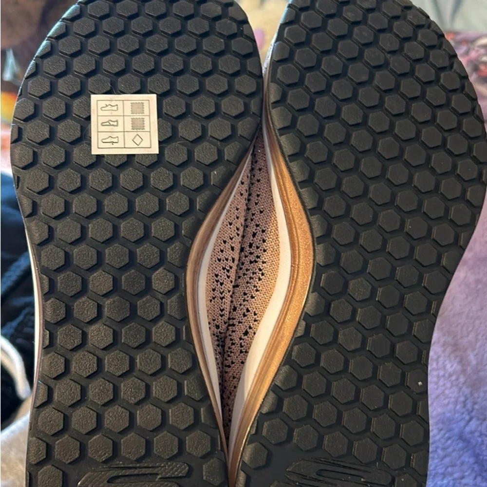 Skechers Black and Rose Gold Sneakers - Picture 5 of 8
